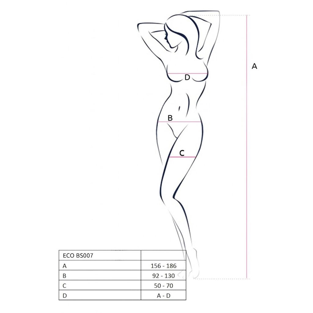 Passion (Польща) Бодістокінг Passion ECO BS007 white, з доступом, силуетний малюнок, імітація підв’язок