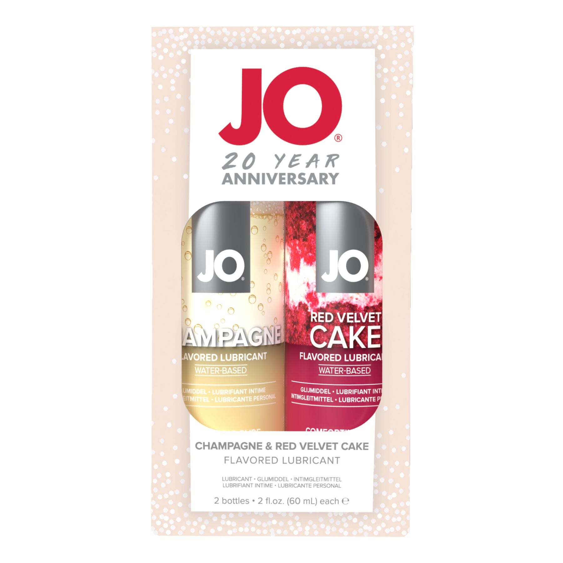JO (США) Набір смакових змазок JO Champagne & Red Velvet Cake (2×60 мл), Limited Edition