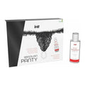 Intt (Бразилия-Португалия) Набір Intt BRAZILIAN PANTY BLACK: трусики на резинці S-XL з перлинним кільцем + полунична змазка