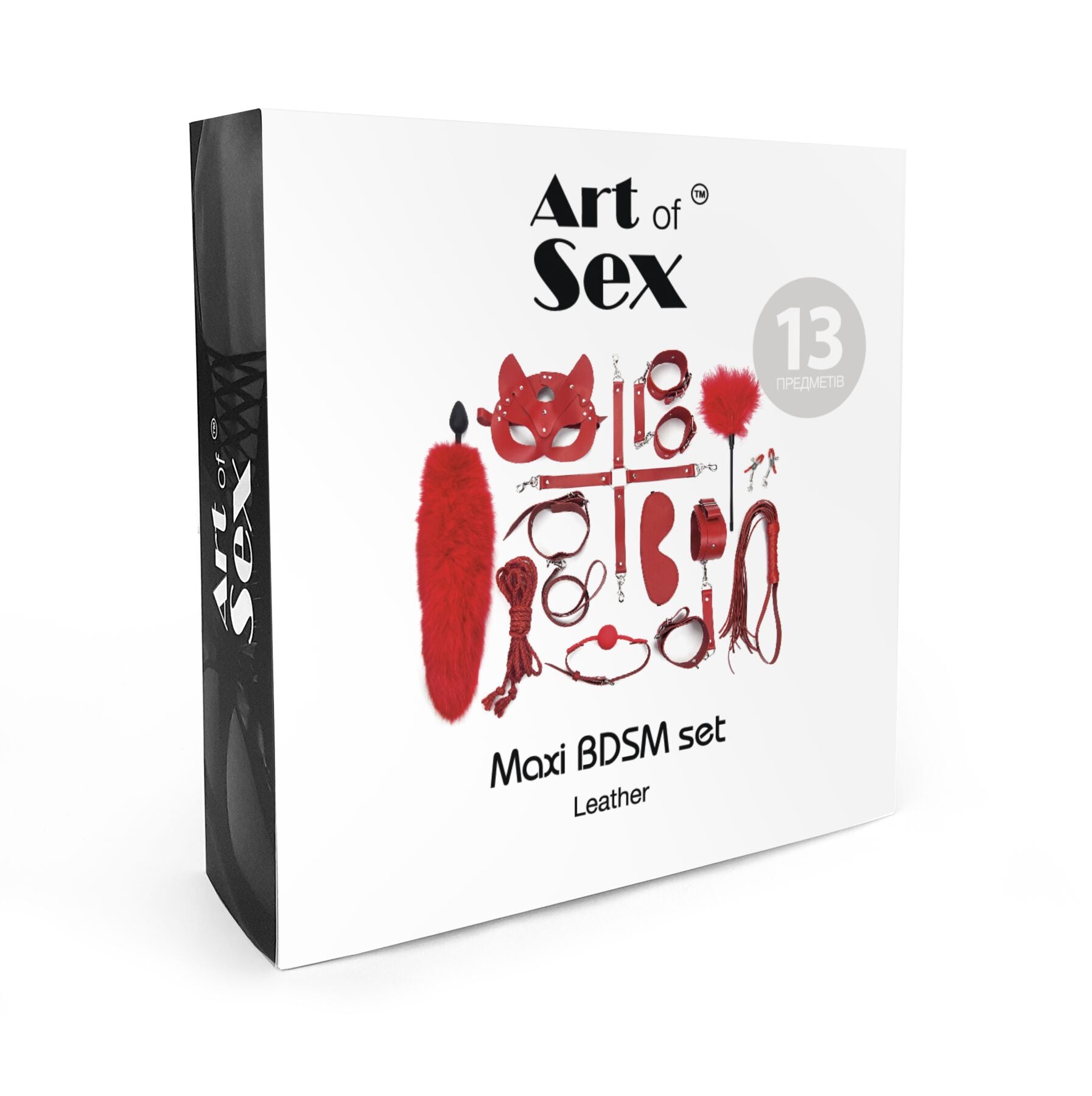 Art of Sex (Україна) Набір BDSM Art Of Sex – Maxi BDSM Set Leather, 13 предметів, чорний, натуральна шкіра