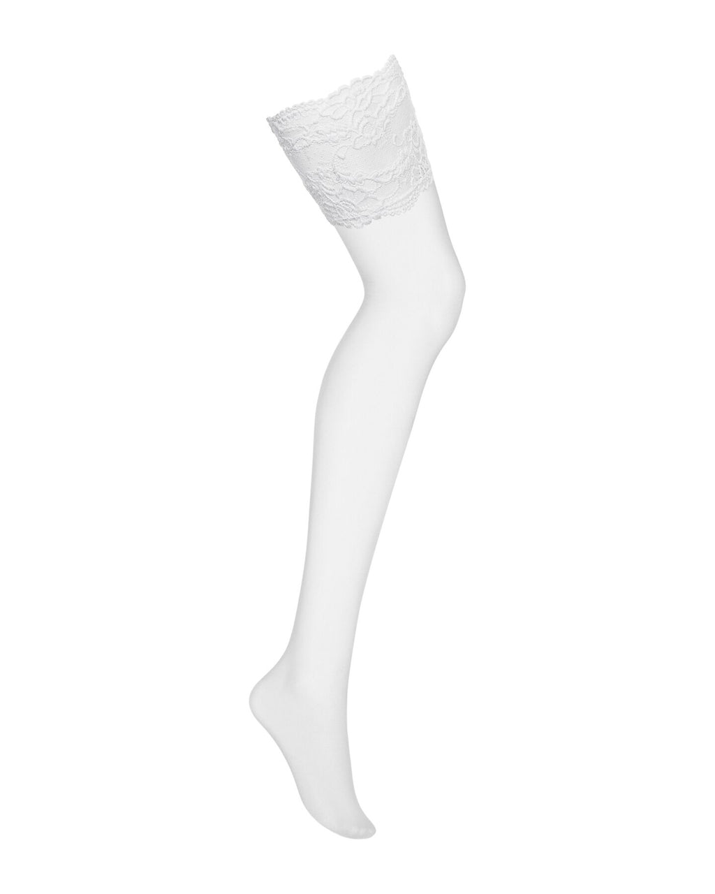 Obsessive (Польща) Панчохи під пояс із широким мереживом Obsessive 810-STO-2 stockings L/XL, білі