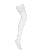 Панчохи під пояс із широким мереживом Obsessive 810-STO-2 stockings, білі