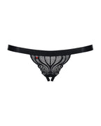 Мереживні танги з доступом Obsessive 828-THC-1 crotchless thong, чорні