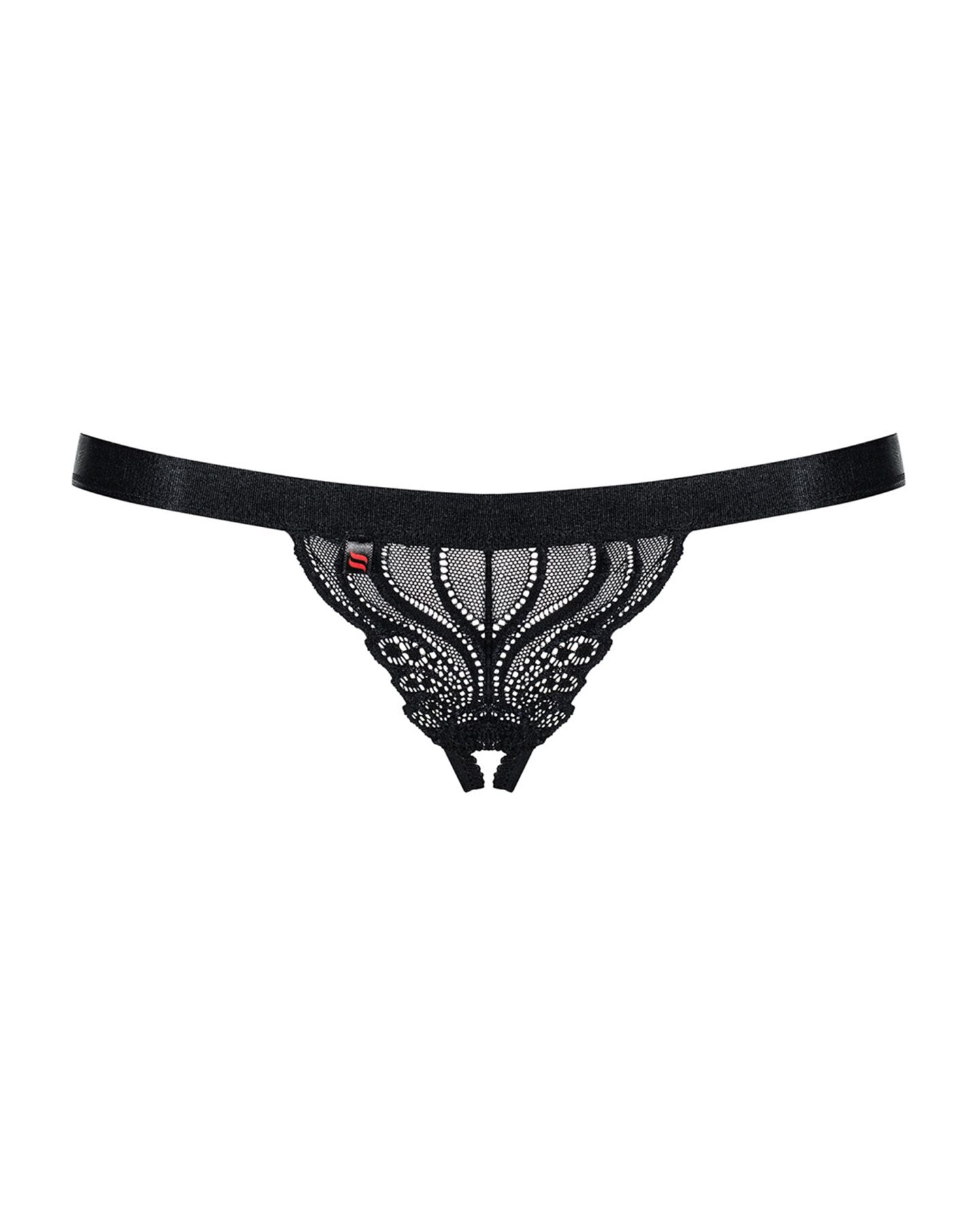 Obsessive (Польща) Мереживні танги з доступом Obsessive 828-THC-1 crotchless thong L/XL, чорні