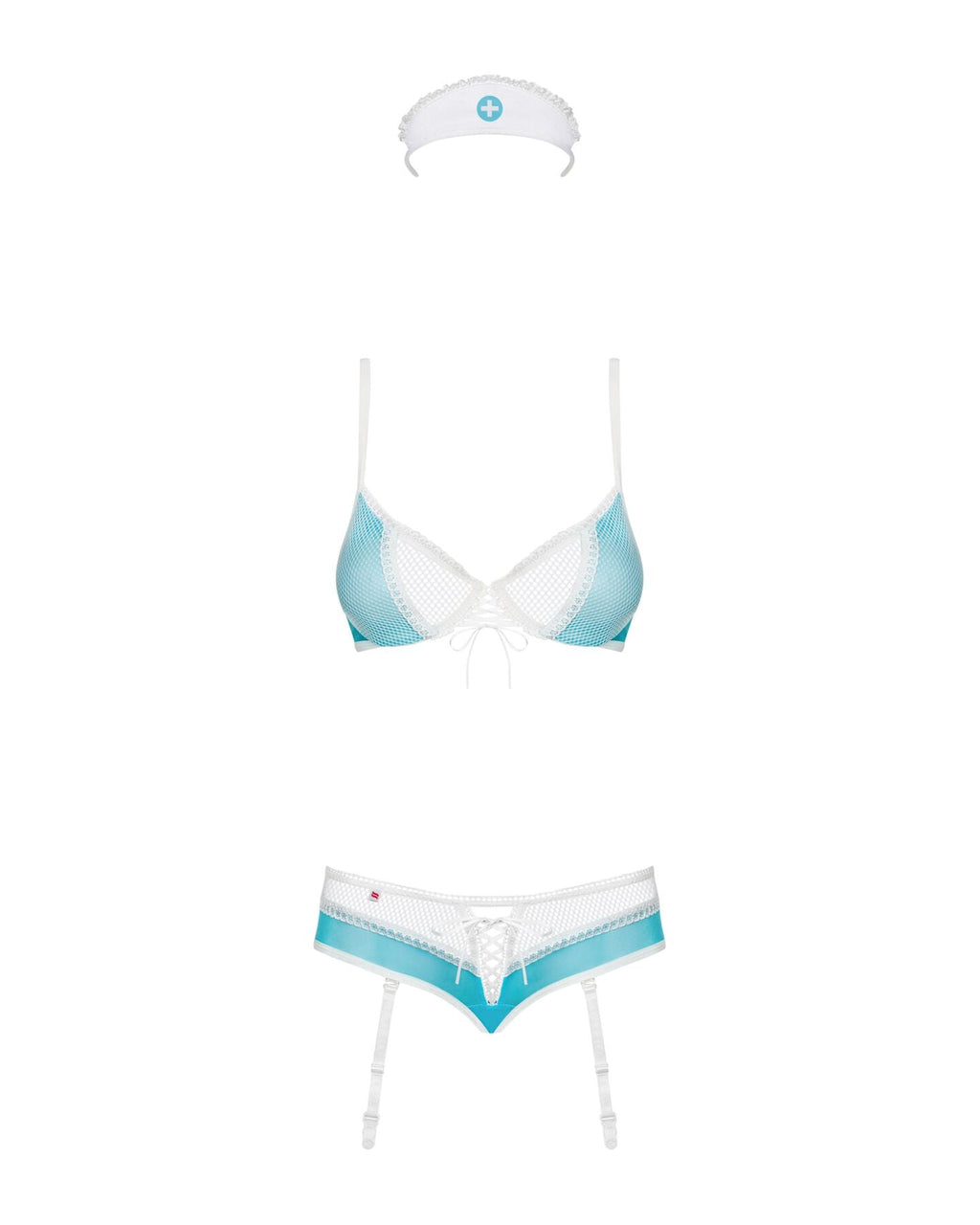 Еротичний костюм медсестри Obsessive 834-CST-6 L/XL, біло-блакитний