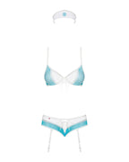 Еротичний костюм медсестри Obsessive 834-CST-6 L/XL, біло-блакитний