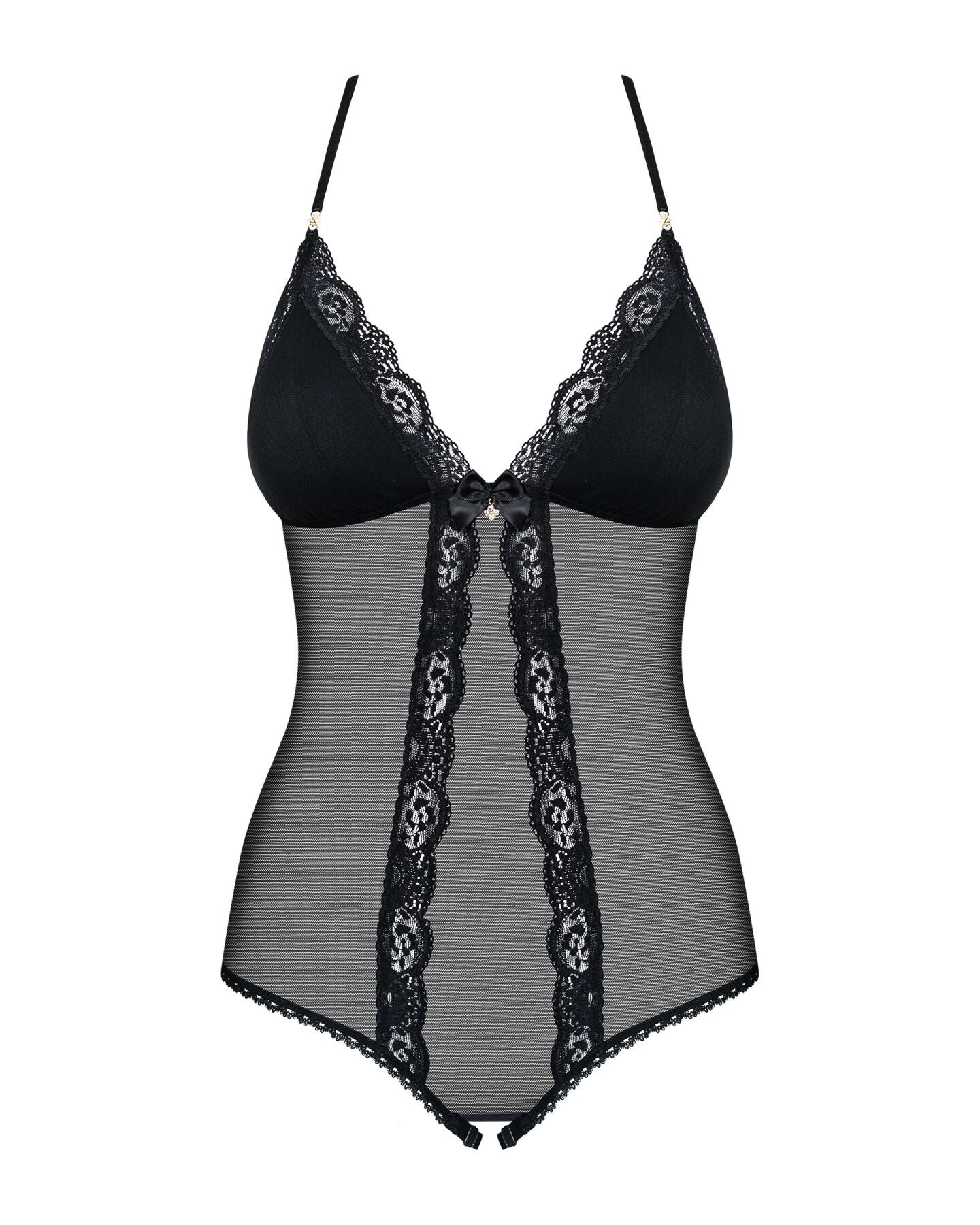Obsessive (Польща) Сітчастий боді з відкритими сідницями Obsessive 841-TED-1 teddy S/M, чорний