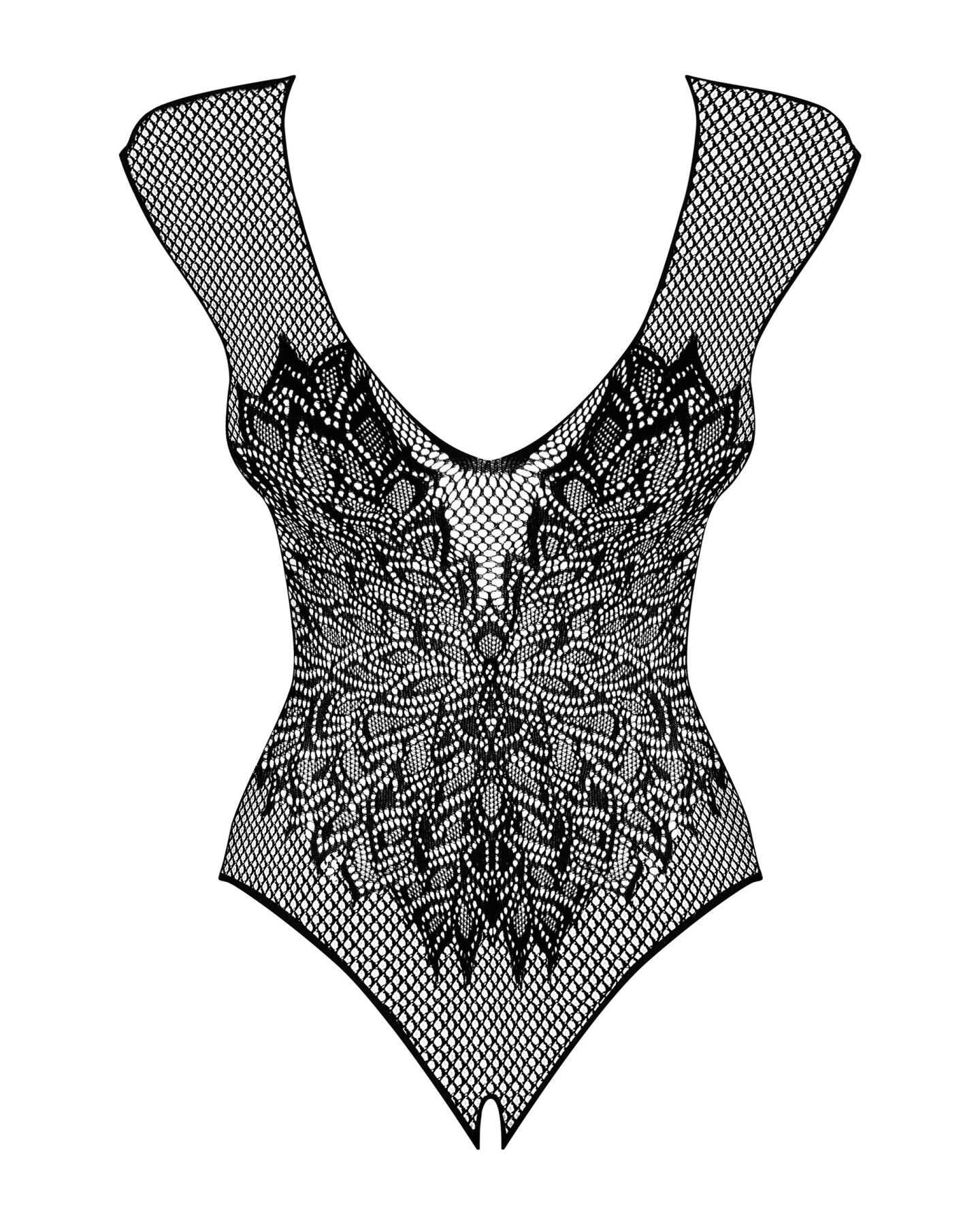 Obsessive (Польща) Бодістокінг із великої сітки з мереживом Obsessive B112 teddy S/M/L, чорний, з доступом