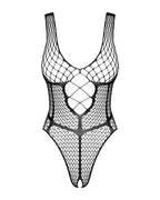 Бодістокінг із великої сітки з доступом Obsessive B117 teddy S/M/L, чорний