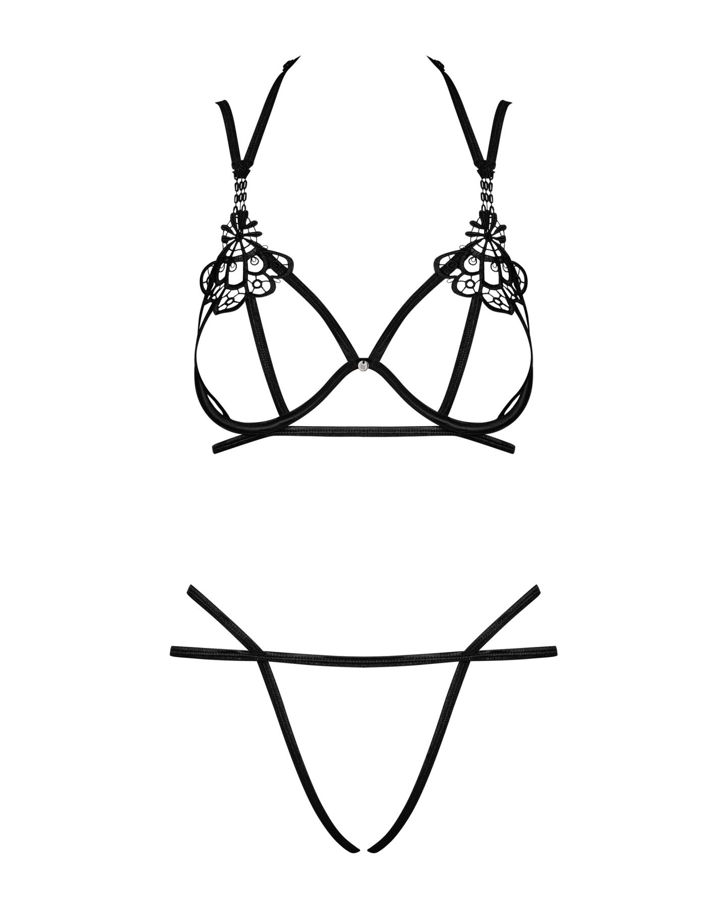Obsessive (Польща) Еротичний комплект зі стреп Obsessive Badossa 2-pcs set S/M, чорний, з доступом