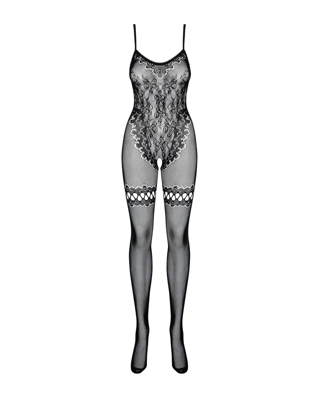 Obsessive (Польща) Бодістокінг Obsessive Bodystocking F213 S/M/L, імітація мереживного боді та резинки для панчіх