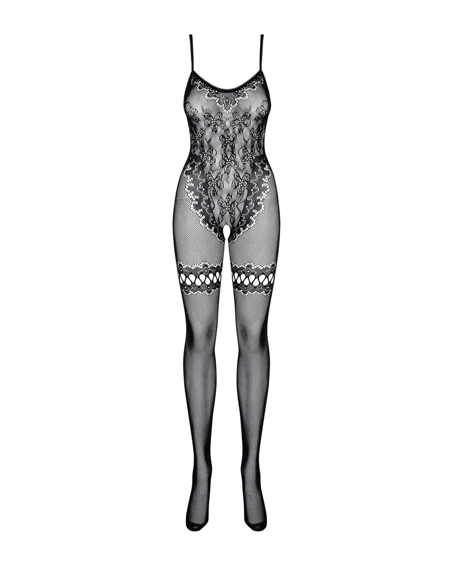 Obsessive (Польща) Бодістокінг Obsessive Bodystocking F213 S/M/L, імітація мереживного боді та резинки для панчіх
