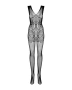 Бодістокінг Obsessive Bodystocking F234 S/M/L, абстрактний малюнок, глибоке декольте