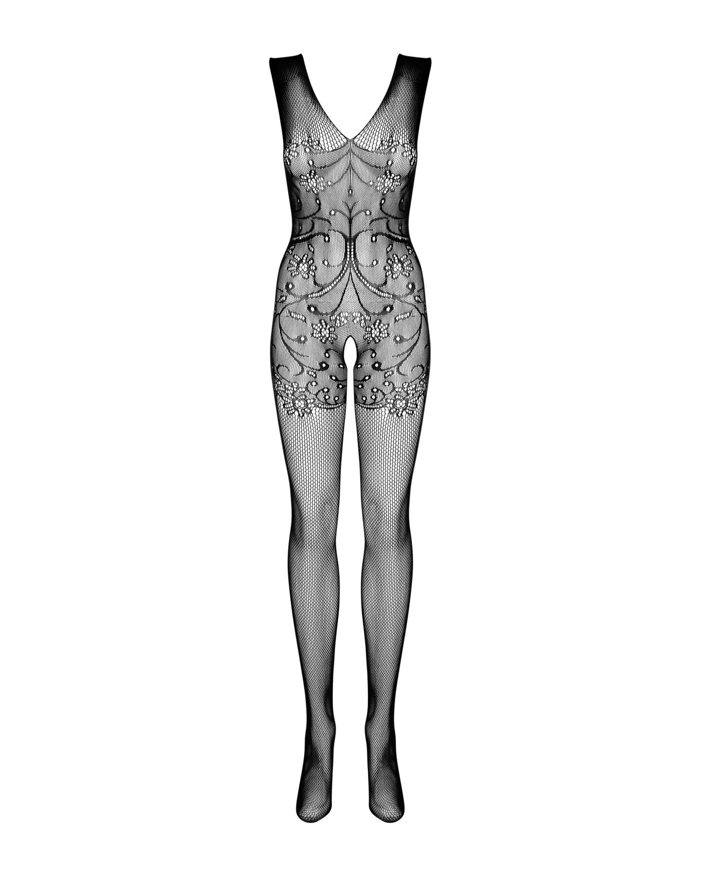 Obsessive (Польща) Бодістокінг Obsessive Bodystocking F234 S/M/L, абстрактний малюнок, глибоке декольте