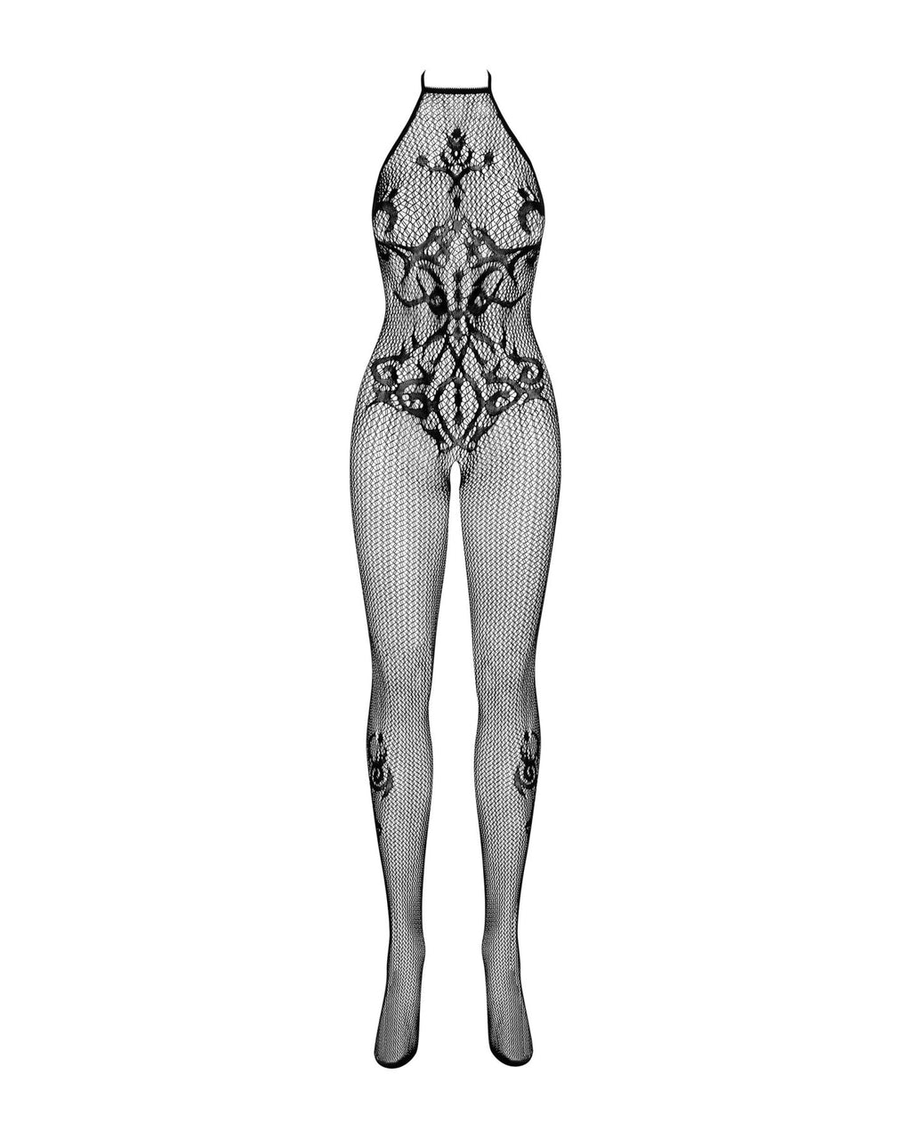 Obsessive (Польща) Бодістокінг Obsessive Bodystocking G308 S/M/L, халтер, декор у вигляді татуювання