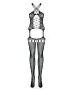 Бодістокінг Obsessive Bodystocking G313 S/M/L, шнурівка, геометричний декор