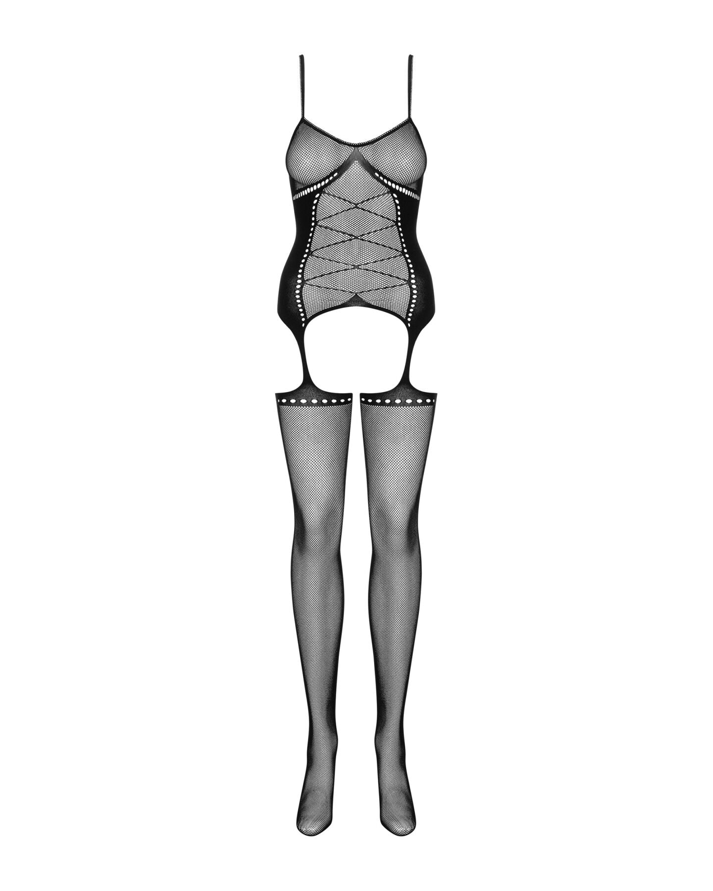Obsessive (Польща) Бодістокінг Obsessive Bodystocking G314 S/M/L, імітація корсета та корсетної шнурівки