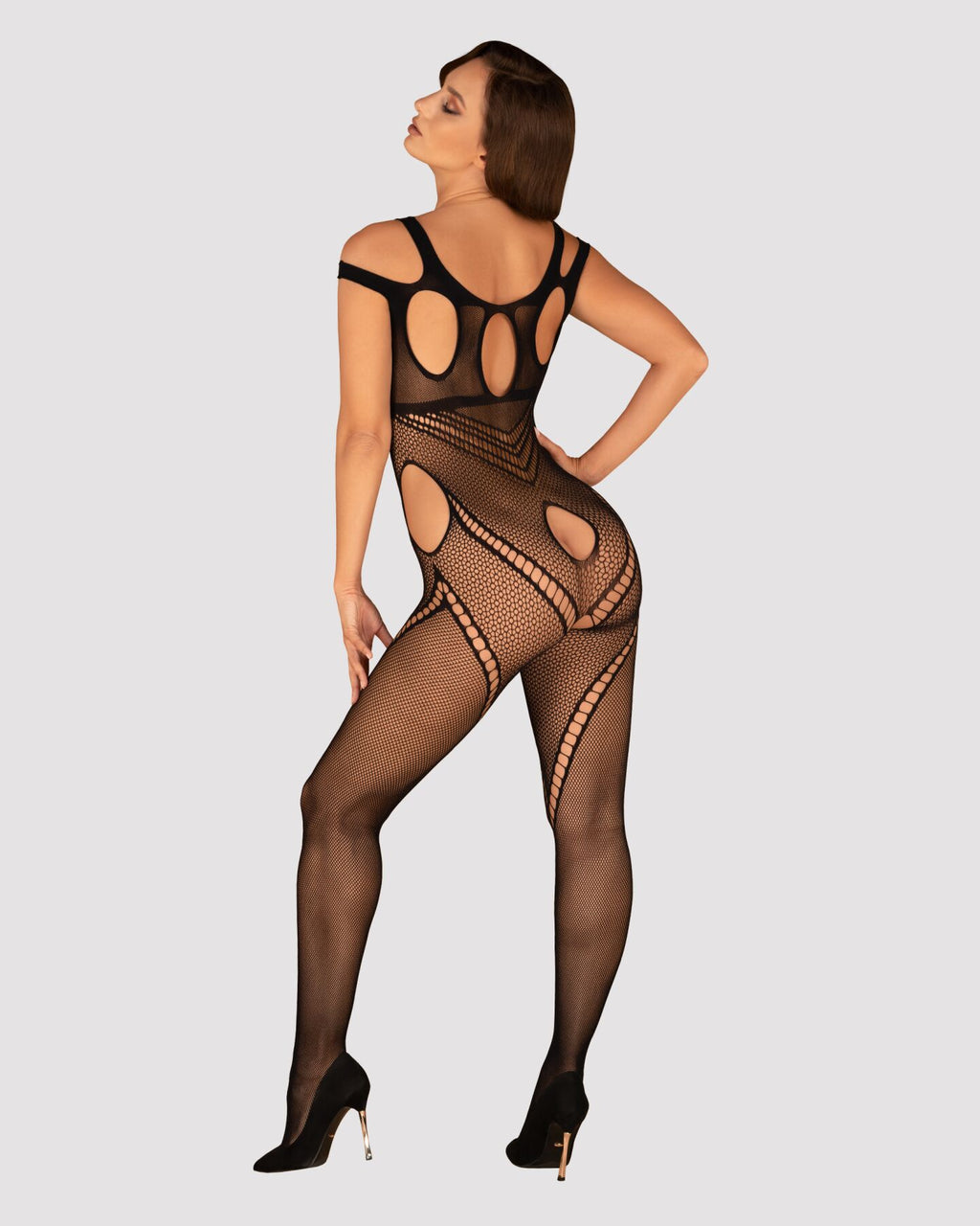 Obsessive (Польща) Бодістокінг Obsessive Bodystocking G322 S/M/L, фантасмагорично-силуетний крій