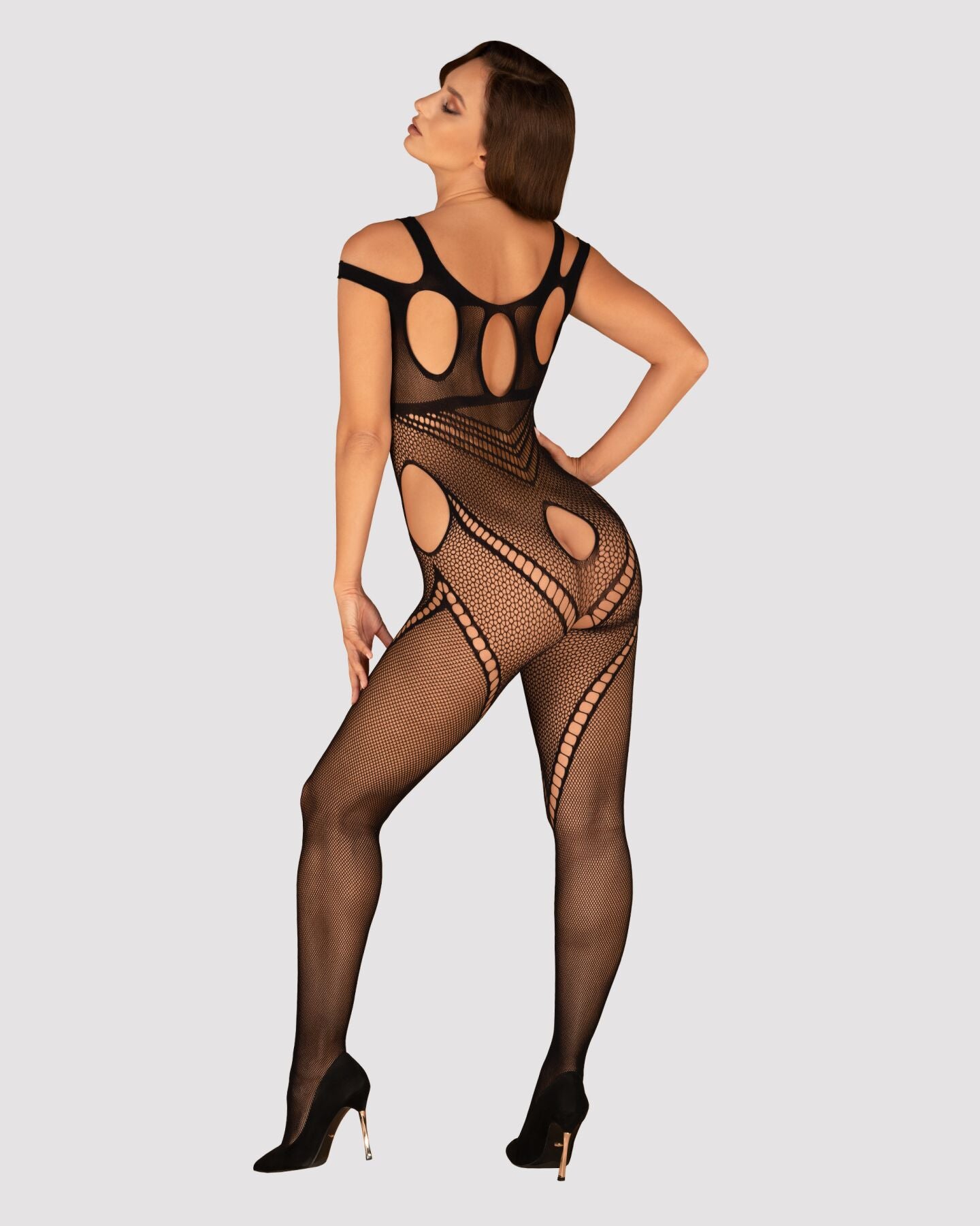 Obsessive (Польща) Бодістокінг Obsessive Bodystocking G322 S/M/L, фантасмагорично-силуетний крій