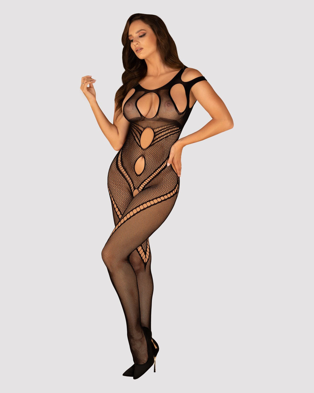 Obsessive (Польща) Бодістокінг Obsessive Bodystocking G322 S/M/L, фантасмагорично-силуетний крій