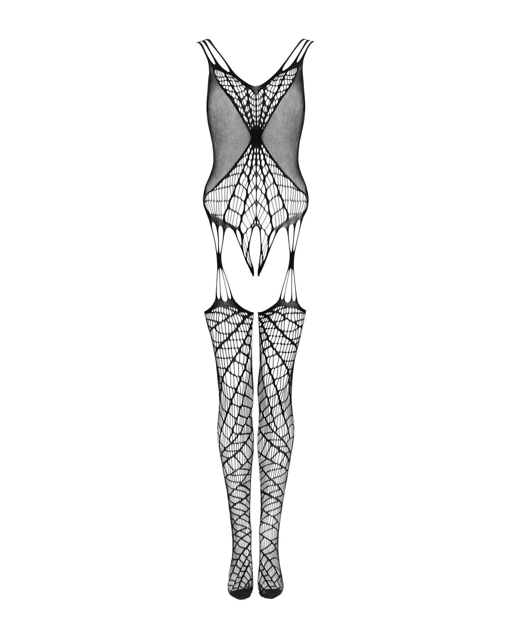 Obsessive (Польща) Ажурний бодістокінг під павутину Obsessive Bodystocking G325 black S/M/L, чорний, комбінезон