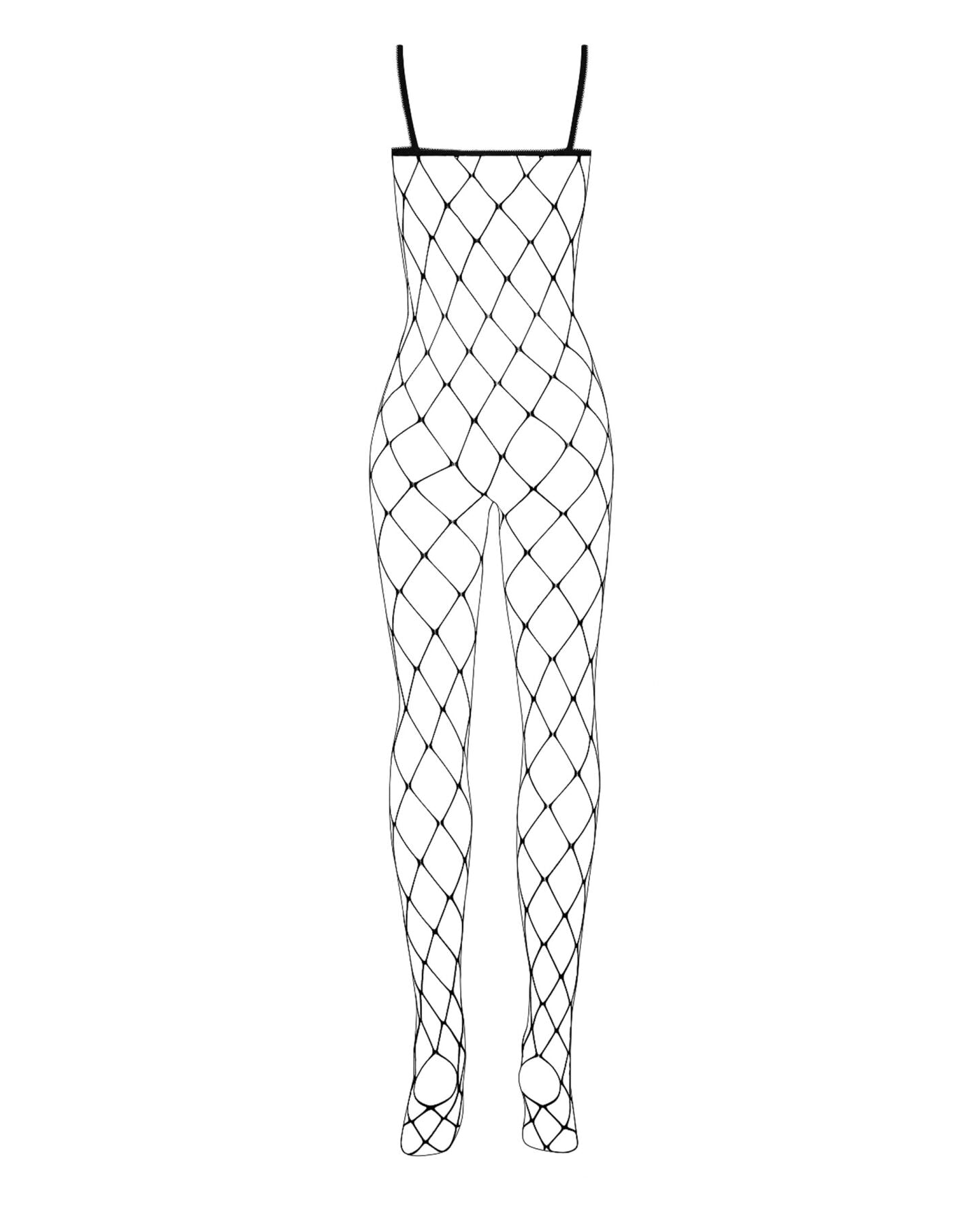 Obsessive (Польща) Бодістокінг з великим вічком і відкритими грудьми Obsessive Bodystocking N102 S/M/L, чорний