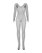Сітчастий бодістокінг із довгим рукавом Obsessive Bodystocking N109 black S/M/L, чорний, комбінезон