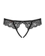 Мереживні танга з доступом Obsessive Contica crothchles thong, чорні