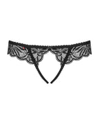 Мереживні танга з доступом Obsessive Contica crothchles thong L/XL, чорні