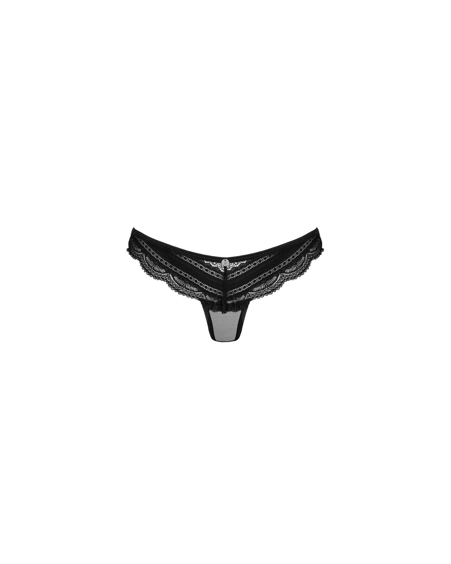 Obsessive (Польща) Напівпрозорі трусики з підвіскою Obsessive Ivannes panties black S/M, чорні