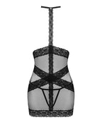 Напівпрозора сорочка з відкритими грудьми Obsessive Lacrisia chemise XS/S, чорна