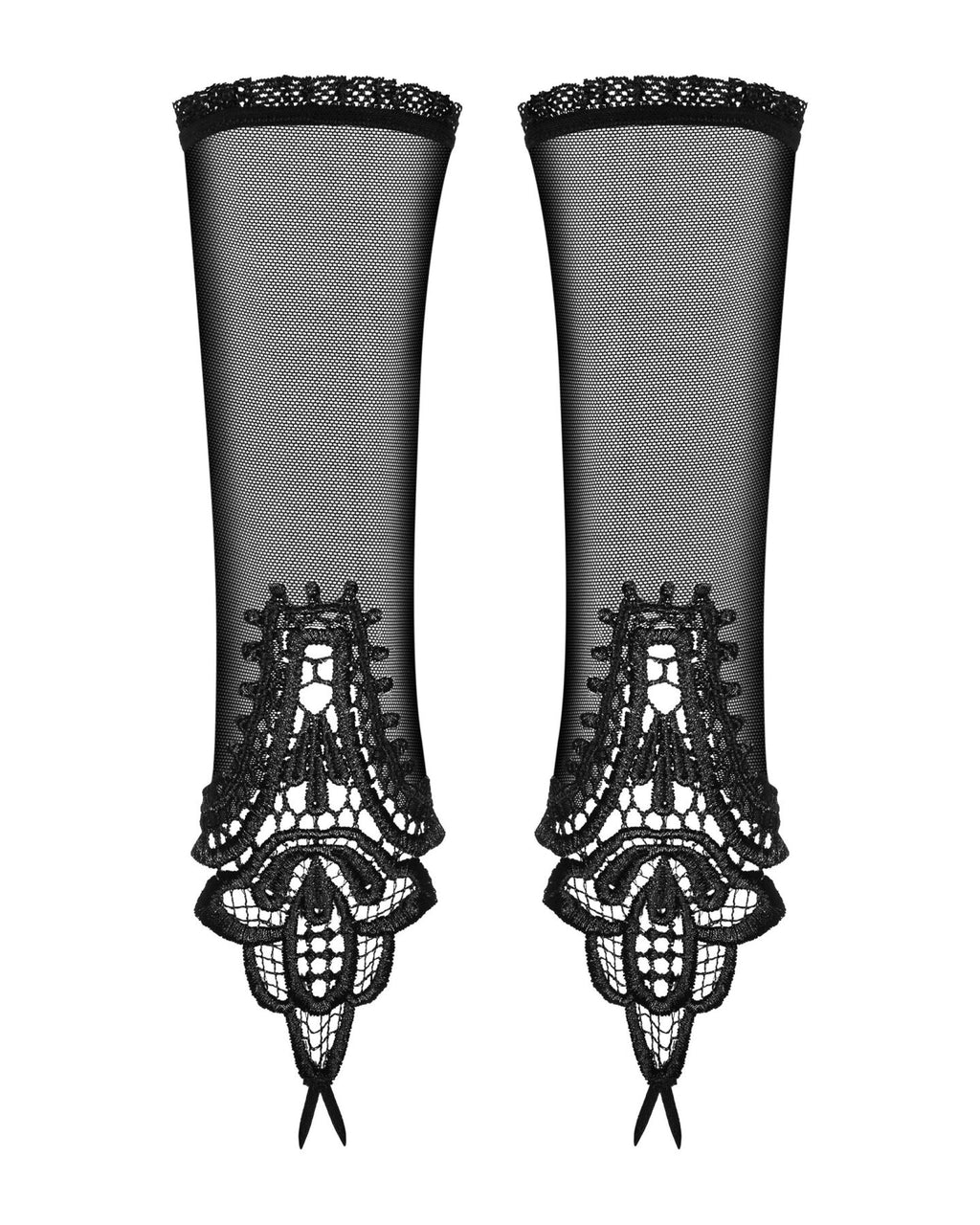 Obsessive (Польща) Сітчасті мітенки з мереживом Obsessive Luiza mittens One size, чорні