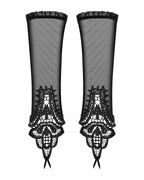 Сітчасті мітенки з мереживом Obsessive Luiza mittens One size, чорні