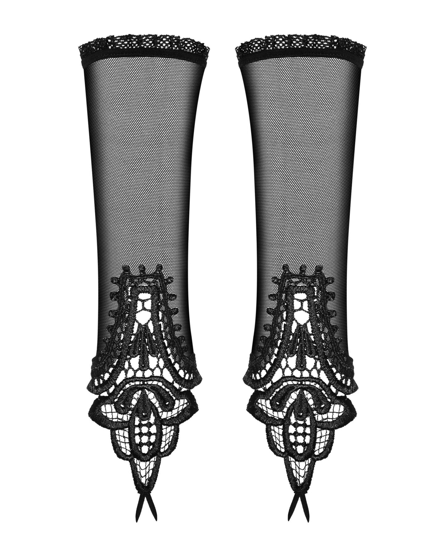 Obsessive (Польща) Сітчасті мітенки з мереживом Obsessive Luiza mittens One size, чорні