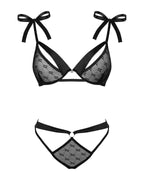 Напівпрозорий еротичний комплект Obsessive Obsessivia 2-pcs set, бюстгальтер та трусики