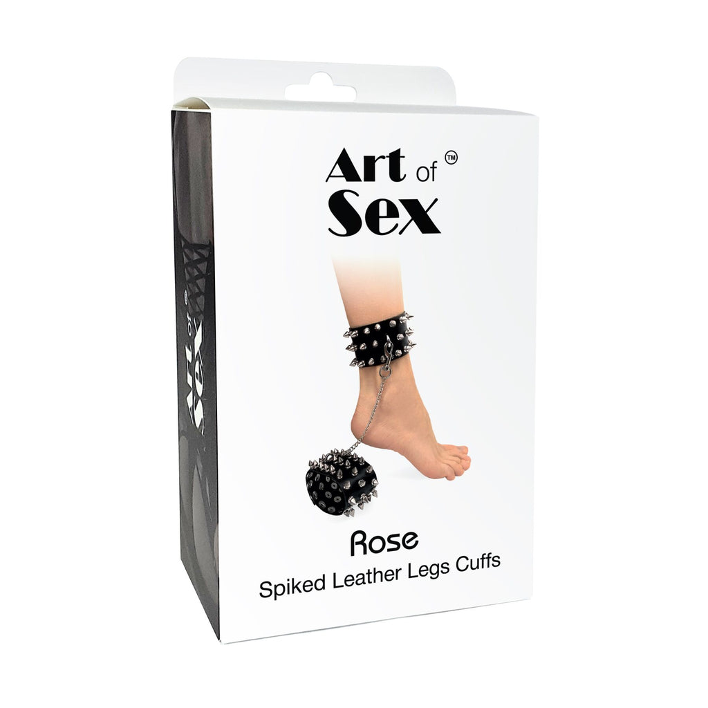 Art of Sex (Україна) Поножі з шипами з натуральної шкіри Art of Sex, колір чорний