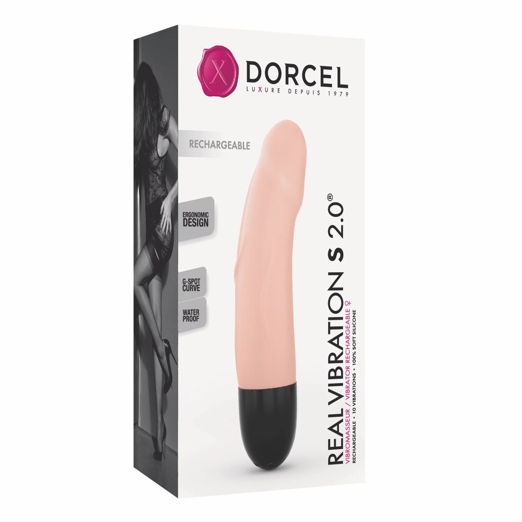Вібратор Dorcel Real Vibration S Flesh 2.0, діаметр 3,7см, перезаряджається, для