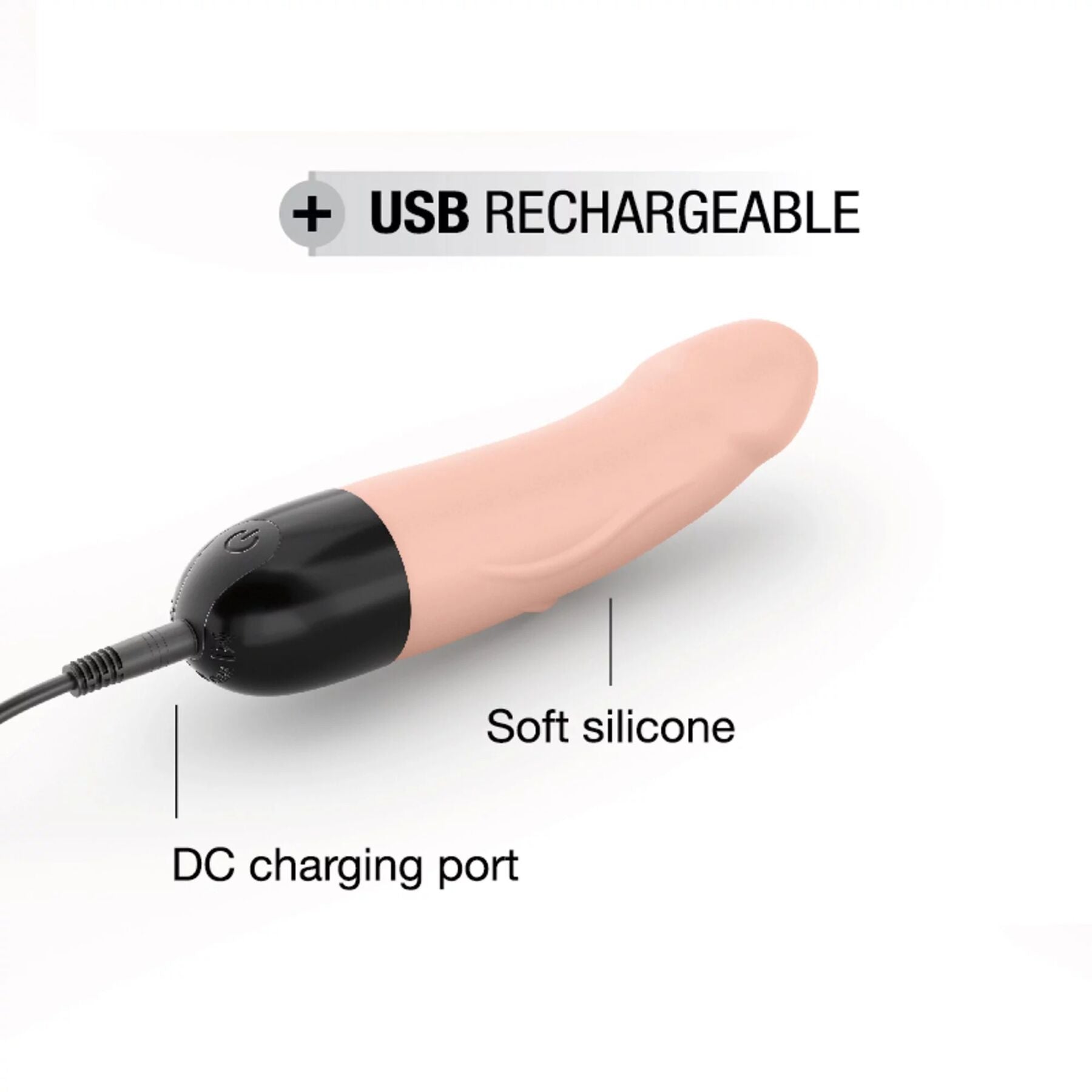 Вібратор Dorcel Real Vibration S Flesh 2.0, діаметр 3,7см, перезаряджається, для