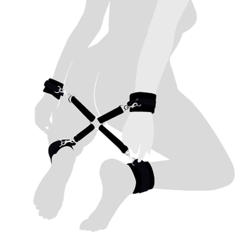 Art of Sex (Україна) Хрестовина з натуральної шкіри Art of Sex – 4 Way Connector, чорний