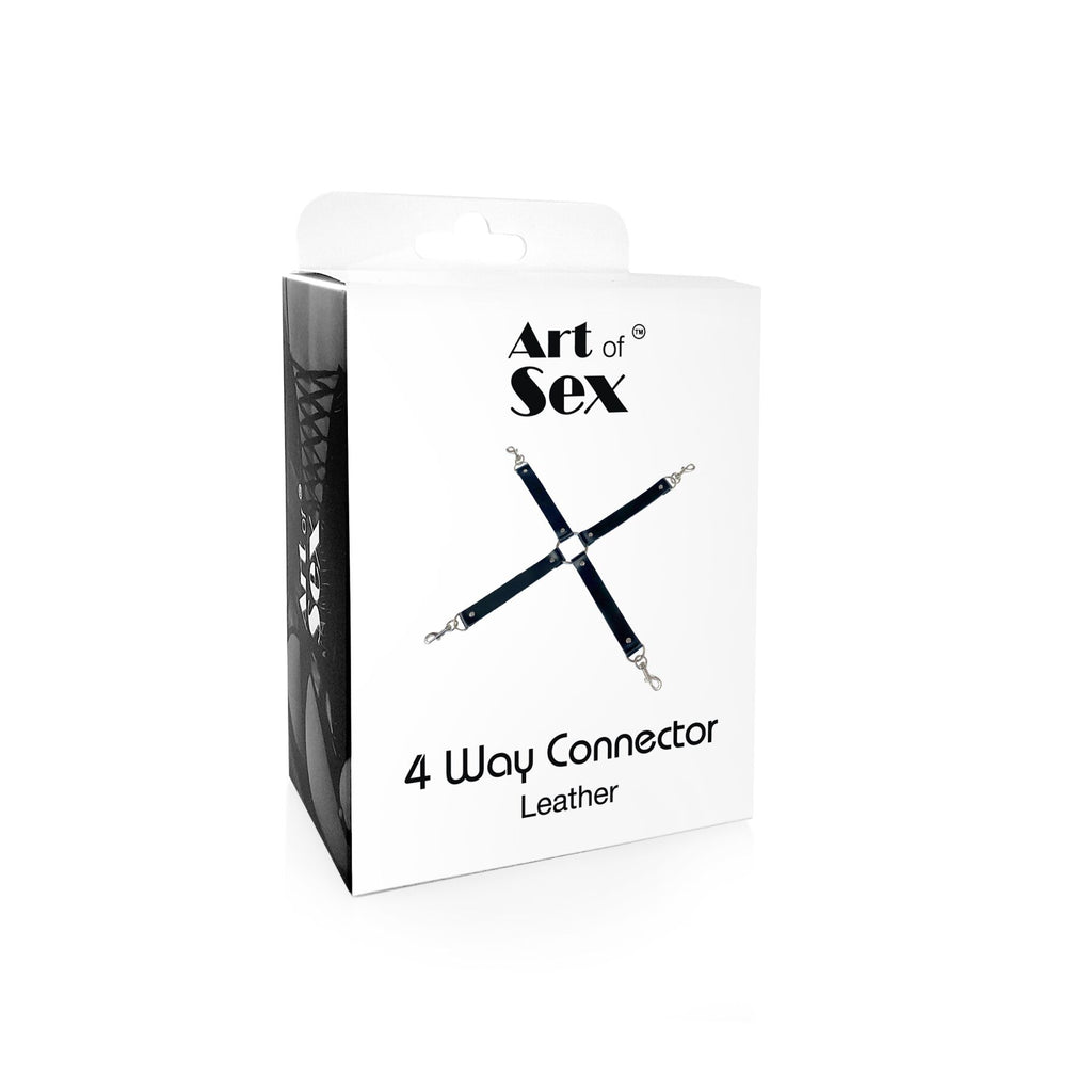 Art of Sex (Україна) Хрестовина з натуральної шкіри Art of Sex – 4 Way Connector, чорний