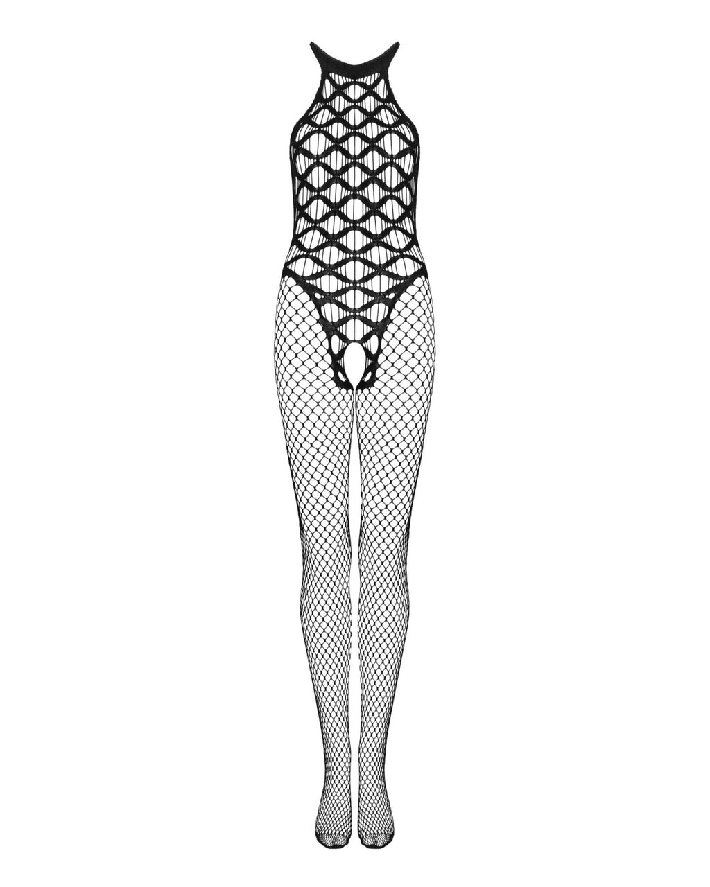 Obsessive (Польща) Сітчастий бодістокінг з імітацією боді Obsessive Bodystocking G332 S/M/L, black, з доступом