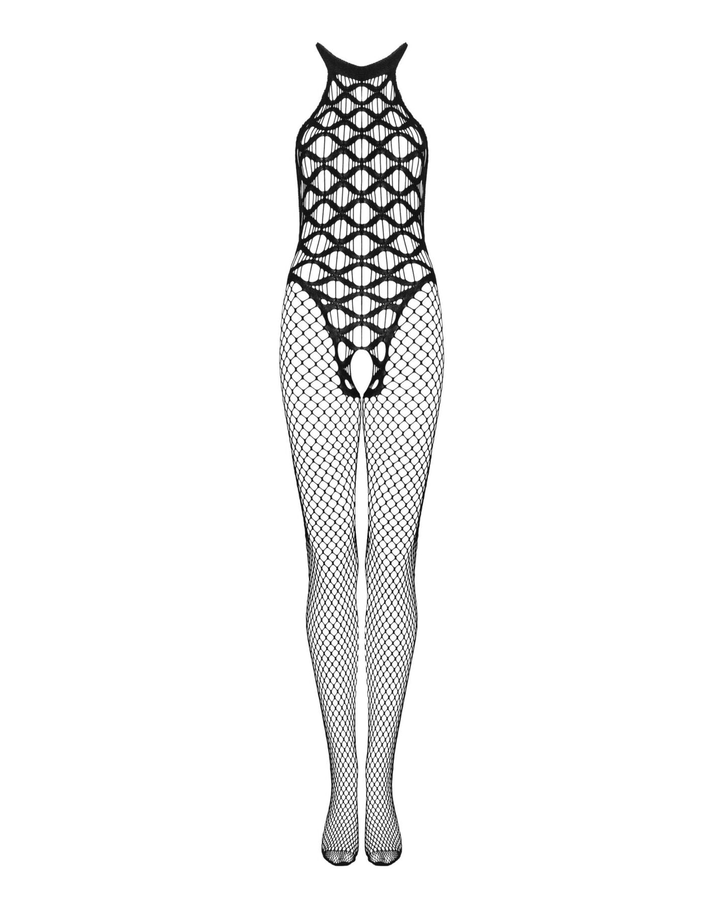 Obsessive (Польща) Сітчастий бодістокінг з імітацією боді Obsessive Bodystocking G332 S/M/L, black, з доступом