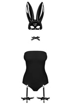 Еротичний костюм кролика Obsessive Bunny costume, боді, чокер, гартери, панчохи, маска