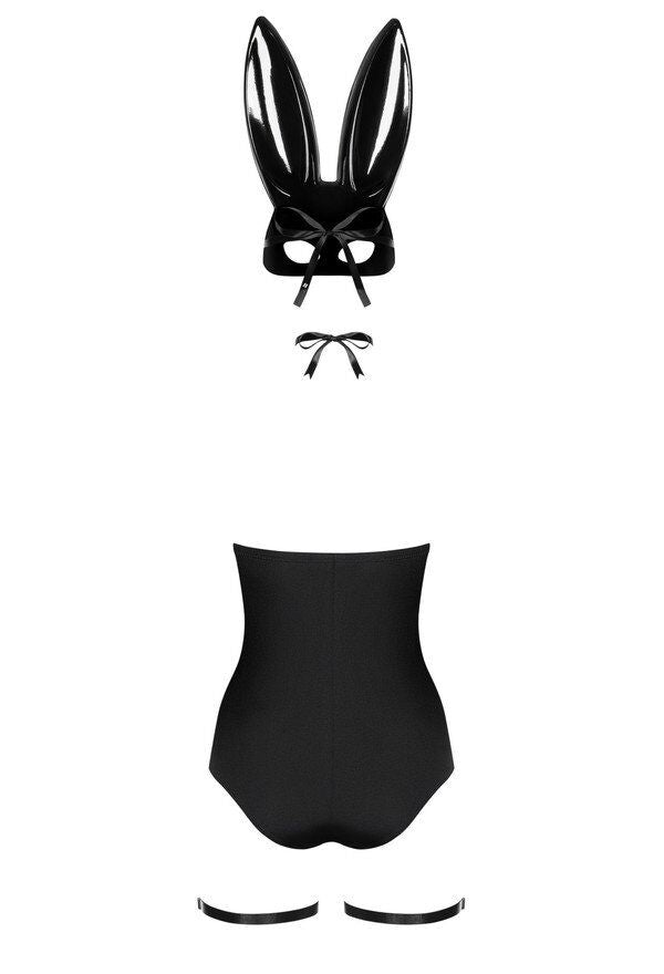 Obsessive (Польща) Еротичний костюм кролика Obsessive Bunny costume L/XL, black, боді, чокер, гартери, панчохи, маска