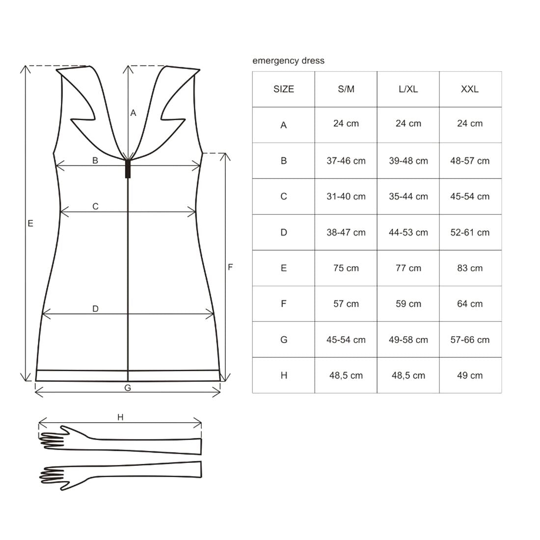 Obsessive (Польща) Еротичний костюм медсестри Obsessive Emergency dress S/M, white, сукня, стринги, рукавички, чепчик, стетоскоп