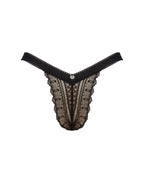 Мереживні трусики із заниженою талією Obsessive Estiqua panties XS/S, black
