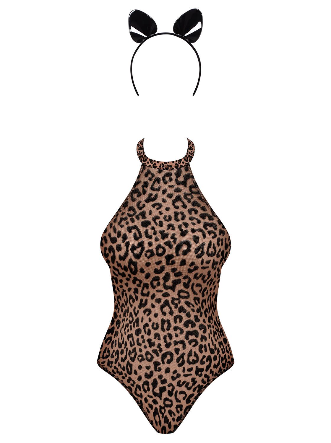 Obsessive (Польща) Еротичний костюм леопарда Obsessive Leocatia teddy XXL, боді, обруч з вушками