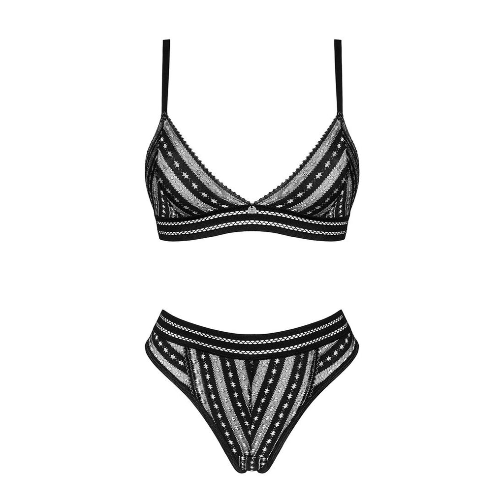 Obsessive (Польща) Комплект білизни Obsessive Natilya 2-pcs set XS/S, black, бюстгальтер, трусики