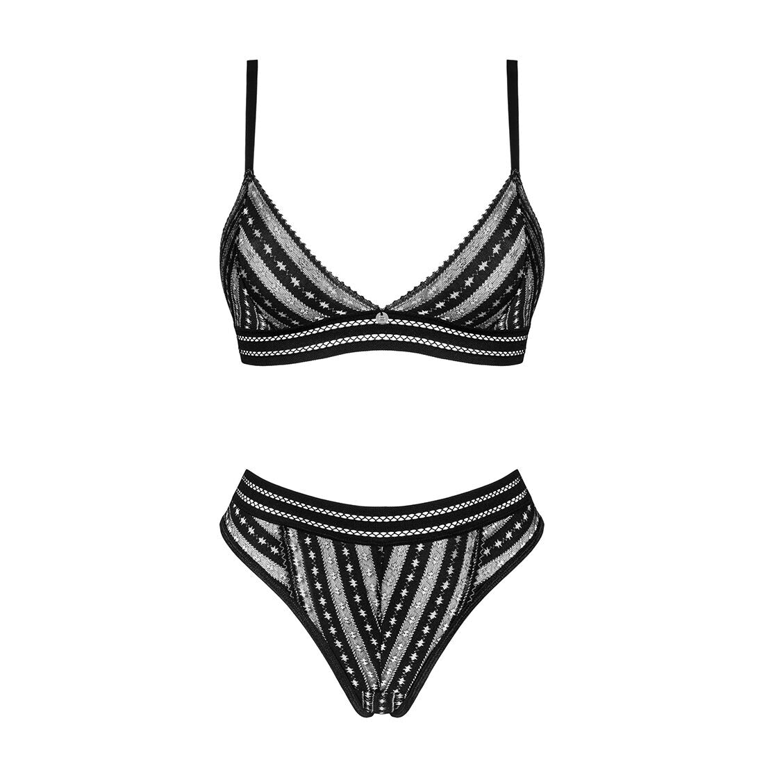 Obsessive (Польща) Комплект білизни Obsessive Natilya 2-pcs set XS/S, black, бюстгальтер, трусики