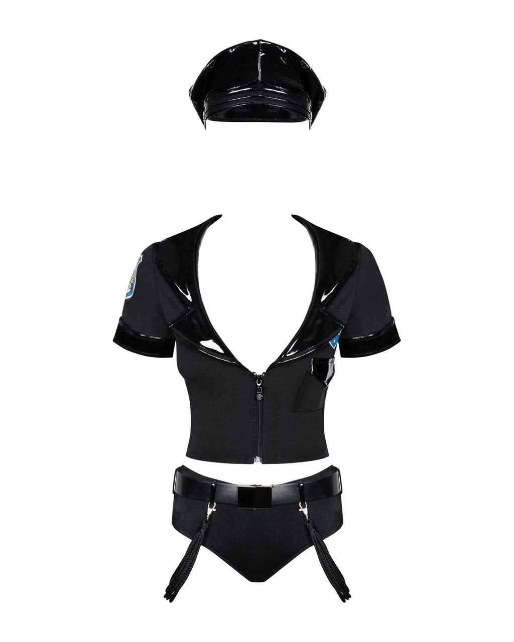 Obsessive (Польща) Еротичний костюм поліцейського Obsessive Police set S/M, black, топ, шорти, кепка, пояс, портупея